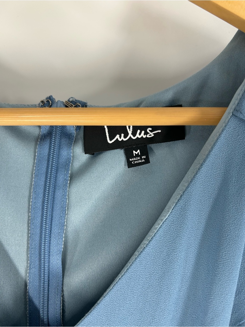 Lulu's Dusty Blue Flutter-Sleeve V-Neck Maxi Dress - Picture 4 of 7